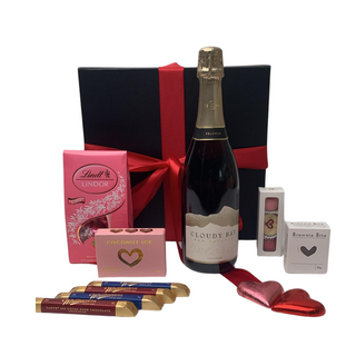 Gift Box Image Wine and Chocolate Gift Box for Mother's Day with New Zealand Cloudy Bay Sparkling Wine