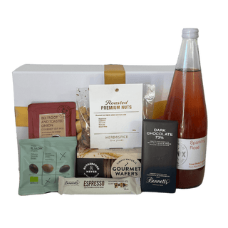 Gift Box Image Dairy-free gift box with Non Alcoholic Beverage and tasty food snacks delivered NZ wide. Batenburgs Gift Hampers