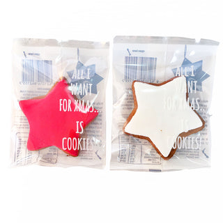 Two Molly Woppy Christmas star cookies