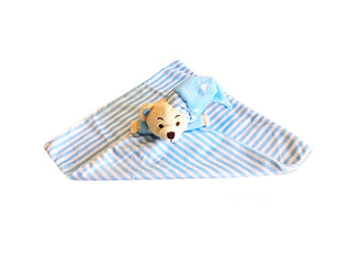 Blue baby blanket with teddy bear