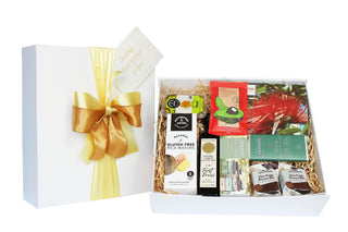 Gift Box Image Selection of New Zealand snacks and nibbles from Batenburgs Gift Hampers. Batenburgs Gift Baskets Auckland 