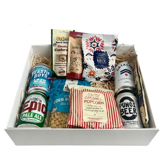 Gift Box Image with Beer selection gift box photo from above Batenburgs Gift Baskets Auckland