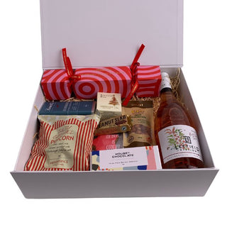 Gift Box Image Santas Rose Prosecco Option Gift Box Packaged view Gift Baskets Auckland
