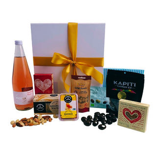 Gift Box Image Wine and Chocolate Savoury Treats Phoenix Sparkling Rose Non Alcoholic  Batenburgs Gift Baskets Auckland