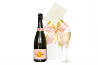 Gift Box Image New Zealand Gift Hamper. Single bottle of Veuve Clicquot Rosé and stylish gift box. Batenburgs Gift Hampers