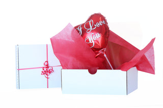 Heart shaped air filled 9 inch I Love You Balloon in white gift box